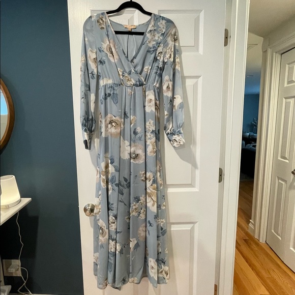 Floral Chiffon Maternity Maxi Dress - Picture 1 of 7